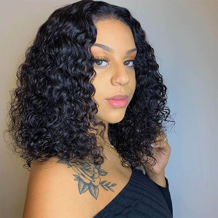 Ceoerty™ 180% Density Bouncy Deep Curly Glueless Lace Wig