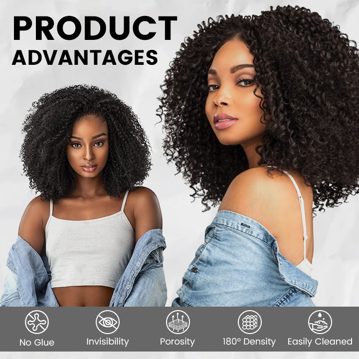 Ceoerty™ 180% Density Bouncy Deep Curly Glueless Lace Wig